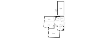 a floor plan of a bedroom apartment