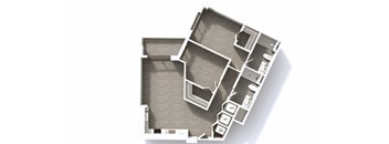 A floor plan of a house with labeled rooms.