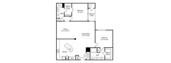 A black and white image of a floor plan for a home.