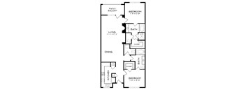 A black and white image of a floor plan for a home.