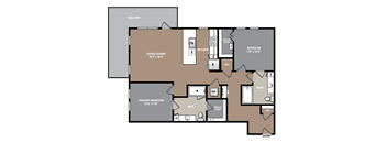 a floor plan of a two story floor plan with a bedroom and a living room