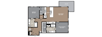 a floor plan of a two story floor plan with a bedroom and living room