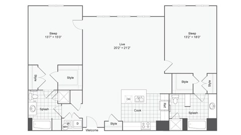 blueprint floor plan  apartments the mille brooks building
