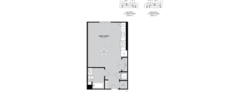 A floor plan of a building with a great room and a reference line indicating a height of 14'-0".