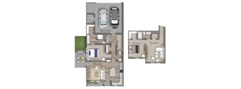 two bedroom two bath home for rent with loft and attached garage