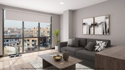 an image of a living room with a couch and a window
