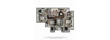 Barrington 3 BR 2 BA 3D Floor Plan