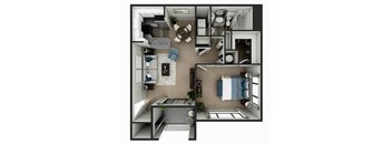 a floor plan of our studio apartments at the historic electric building in fort worth, tx
