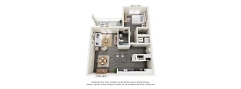 a floor plan of a 1 bedroom 1190 sqft apartment