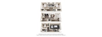 A set of three images showing different floor plans of a house.