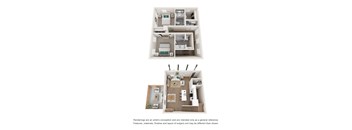 a stylized floor plan of a 1 bedroom apartment
