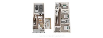 a floor plan of a 3 bedroom apartment