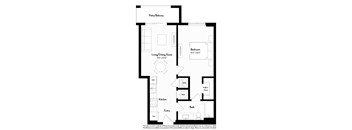 A black and white image of a floor plan for a house.