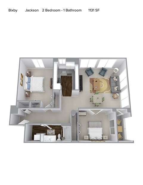 A 2 bedroom apartment with 1 bathroom is available for rent.