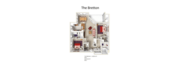 A floor plan of a two bedroom apartment.