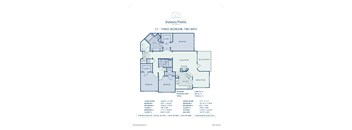 A blueprint of apartment C1 with three bedrooms and two bathrooms.