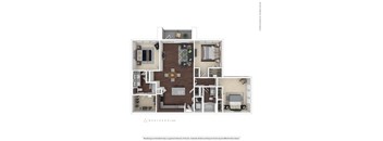 A floor plan of a house with a kitchen, living room, dining room, and bedrooms.