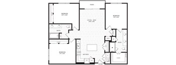 A black and white floor plan of a house with labeled rooms.