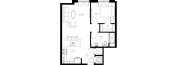 A black and white image of a floor plan for a house.