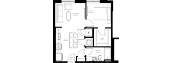 A black and white image of a floor plan for a house.