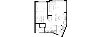 A black and white image of a floor plan for a house.