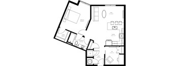 A black and white image of a floor plan for a house.
