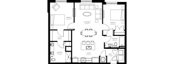A black and white image of a floor plan for a house.