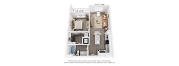 a 3 bedroom floor plan with a bedroom and a living room