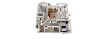 A floorplan of an apartment home