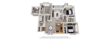 A floorplan of an apartment home