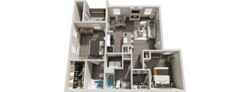 3d floor plan of a 2100 sq ft house