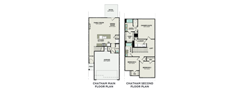 floor plan of the first and second floor of a house