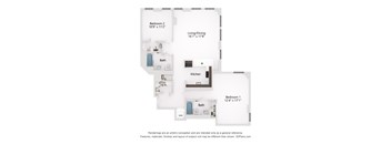 figures of a floor plan with a bedroom and a living room