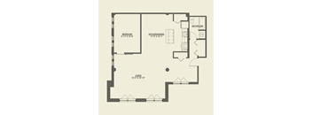 One bedroom floor plan a Cobbler Square Lofts