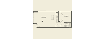 One bedroom floor plan a Cobbler Square Lofts