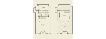 One bedroom loft floor plan a Cobbler Square Lofts