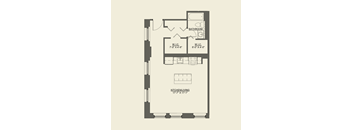 Studio floor plan a Cobbler Square Lofts