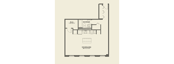 Studio floor plan a Cobbler Square Lofts