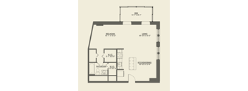 Studio floor plan a Cobbler Square Lofts