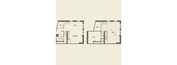Two bedroom loft floor plan a Cobbler Square Lofts