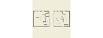 One bedroom loft floor plan a Cobbler Square Lofts