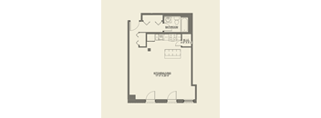 Studio floor plan a Cobbler Square Lofts