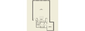 One bedroom floor plan a Cobbler Square Lofts