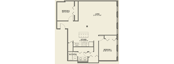 Two bedroom floor plan a Cobbler Square Lofts