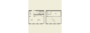 Two bedroom loft floor plan a Cobbler Square Lofts