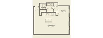 Studio floor plan a Cobbler Square Lofts