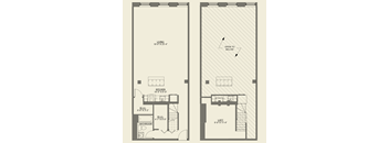 One bedroom loft floor plan a Cobbler Square Lofts