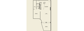 One bedroom floor plan a Cobbler Square Lofts