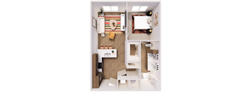 A small, modern bathroom with a toilet, sink, and shelves.