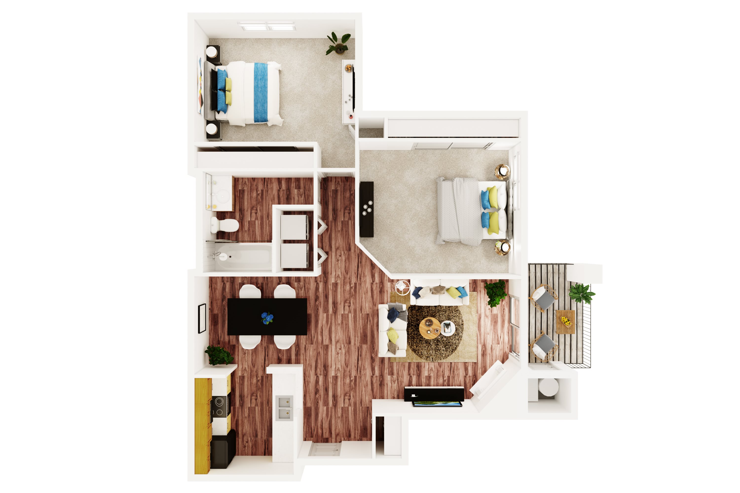 North Creek Apartments 2 bed 1 bath  930 sqft